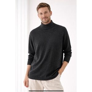 J CREW TURTLENECK SWEATER 100% MERINO WOOL PULL ON GRAY PREPPY VINTAGE MEN XXL